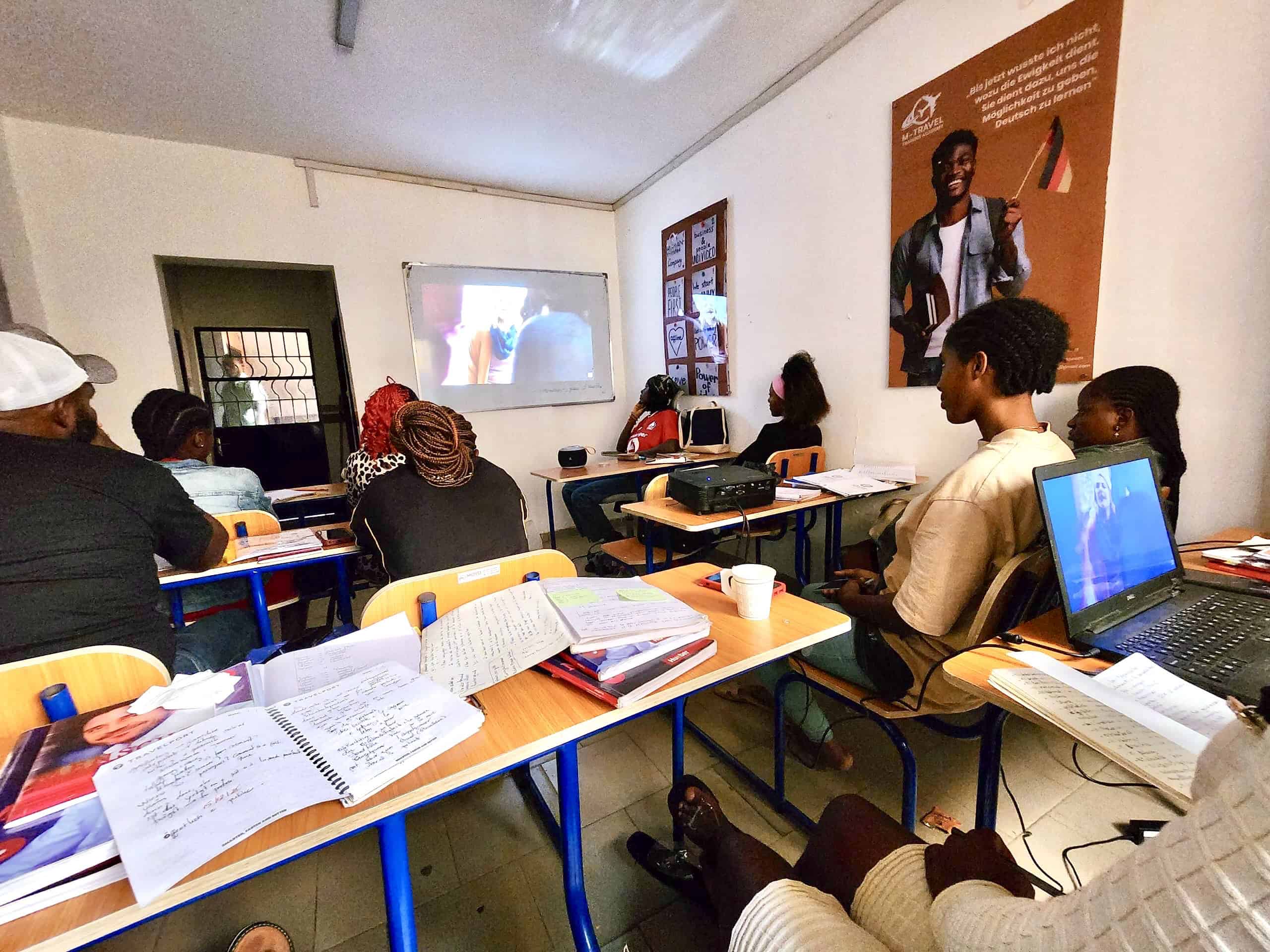 Salle de cours d'allemand chez M-Travel